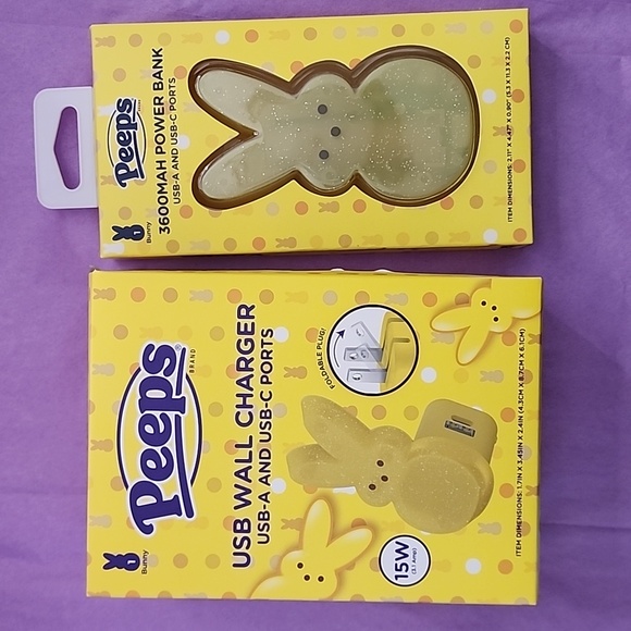 Peeps Glitter Yellow Bunny Charging Set - Picture 1 of 3